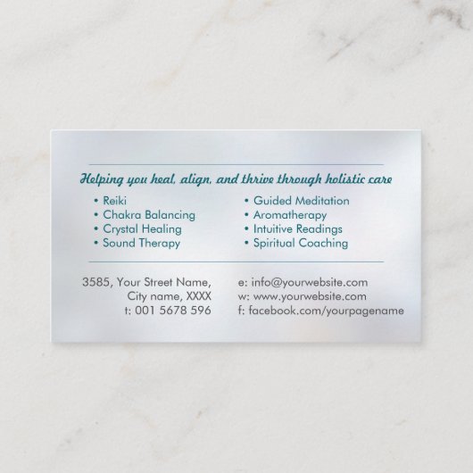 Bloem van het leven in Lotus Visitekaartje (Achterkant)