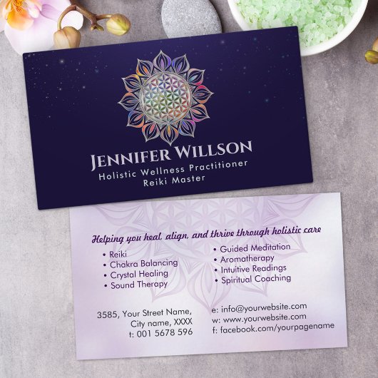 Bloem van het leven in Lotus Visitekaartje