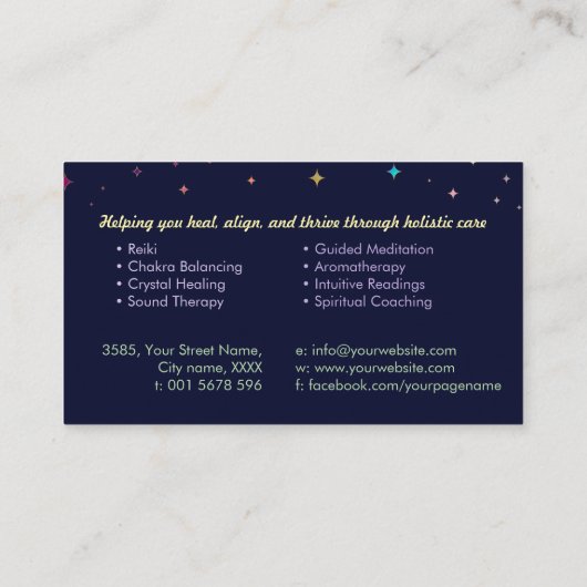 Bloem van het leven in Lotus Visitekaartje (Achterkant)