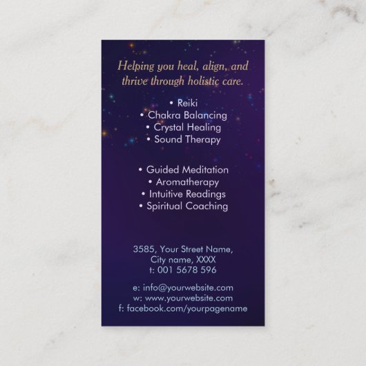 Bloem van het leven in Lotus Visitekaartje (Achterkant)