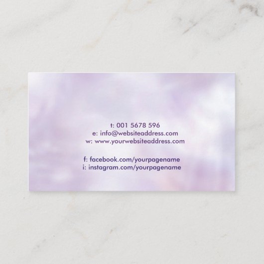 Bloem van het leven in lotusbloem - Violet Pastel Visitekaartje (Achterkant)