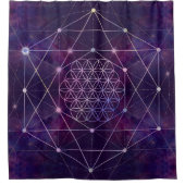 Bloem van het leven in Nebula - lucht Douchegordijn (Voorkant)