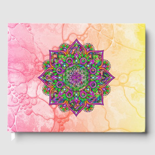 Bloem van het Leven - Indiase Mandala 1 Gastenboek (Voorkant)