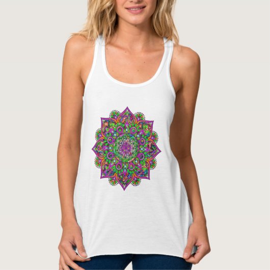 Bloem van het Leven - Indiase Mandala 1 Tanktop (Voorkant)