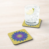 Bloem van het Leven - Indiase Mandala 3 Bier Onderzetter (Rechterzijde)