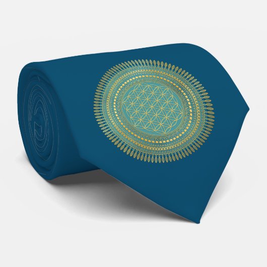 Bloem van het Leven - Inheemse Mandala 1 Stropdas (Opgerold)