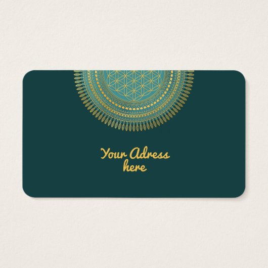 Bloem van het Leven - inheemse Mandala 1 Visitekaartje (Achterkant)