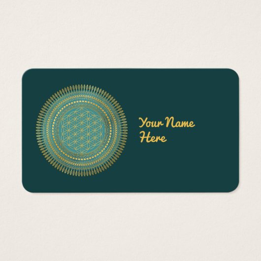 Bloem van het Leven - inheemse Mandala 1 Visitekaartje (Voorkant)