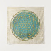 Bloem van het Leven - inheemse Mandala 1 Wandkleed (Voorkant (horizontaal))