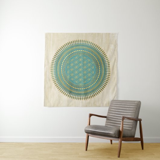 Bloem van het Leven - inheemse Mandala 1 Wandkleed (In situ)