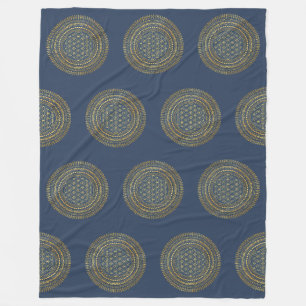 Bloem van het Leven - Inheemse Mandala 2 Fleece Deken