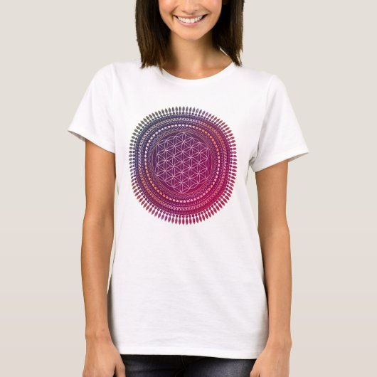 Bloem van het Leven - Inheemse Mandala 3a T-shirt (Voorkant)