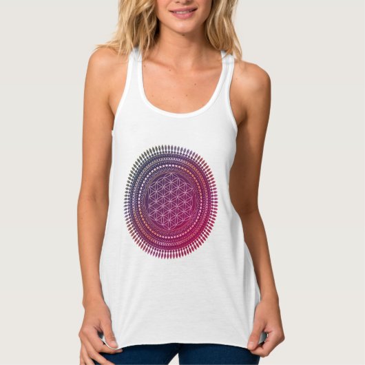 Bloem van het Leven - Inheemse Mandala 3a Tanktop (Voorkant)
