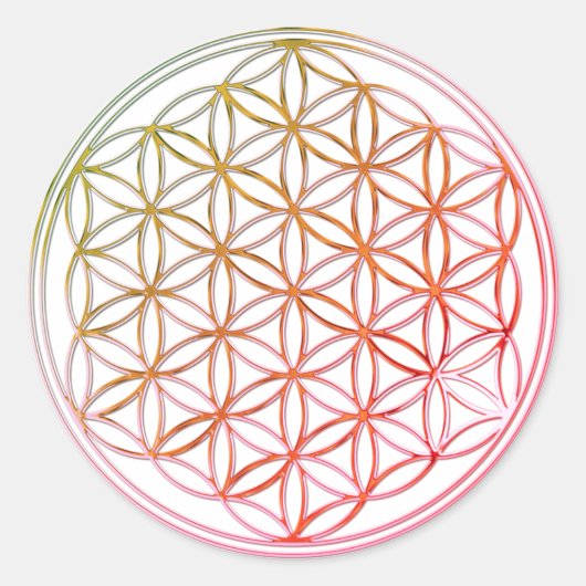 Bloem van het leven | klein ronde sticker (Voorkant)