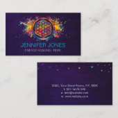 Bloem van het leven - kleurrijk visitekaartje van  (Voorkant / Achterkant)