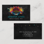 Bloem van het leven - kleurrijke splaatster visitekaartje (Voorkant / Achterkant)