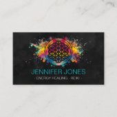 Bloem van het leven - kleurrijke splaatster visitekaartje (Voorkant)