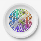 Bloem van het Leven libel kunst heilige geometrie Papieren Bordje (Voorkant)