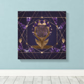 Bloem van het leven Lotus - Geometrium voor sachar Canvas Afdruk (Insitu (Houten vloer))