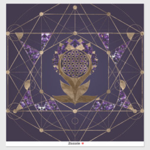 Bloem van het leven Lotus - Geometrium voor sachar Sticker