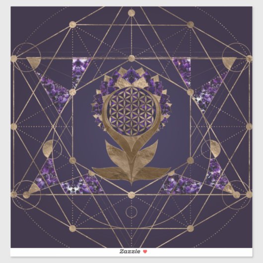 Bloem van het leven Lotus - Geometrium voor sachar Sticker (Vel)
