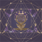 Bloem van het leven Lotus - Geometrium voor sachar Sticker (Voorkant)