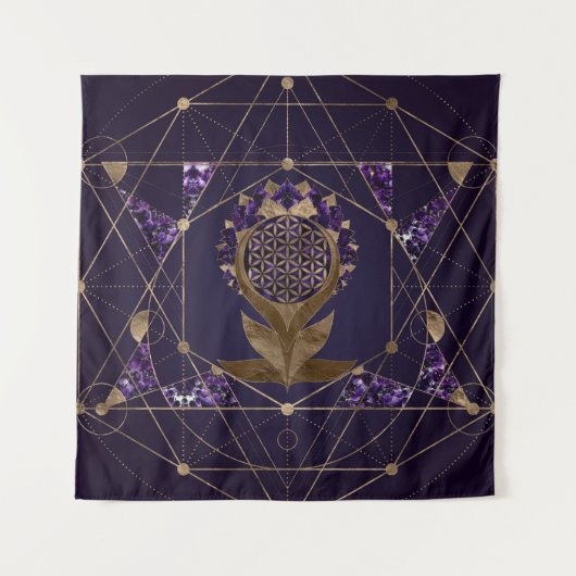 Bloem van het leven Lotus - Gesacred Geometry Orna Wandkleed (Voorkant)