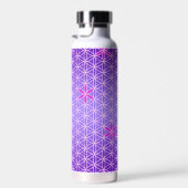 BLOEM VAN HET LEVEN - magenta roze patroon Waterfles (Rechts)