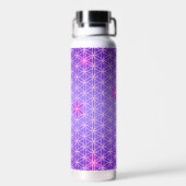 BLOEM VAN HET LEVEN - magenta roze patroon Waterfles (Achterkant)