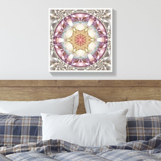Bloem van het Leven Mandala 13 Ingewikkeld Canvas  (Insitu (Slaapkamer))