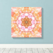 Bloem van het Leven Mandala 18 Ingewikkeld Canvas  Afdruk (Insitu (Houten vloer))