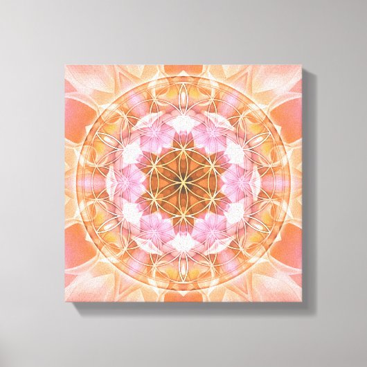 Bloem van het Leven Mandala 18 Ingewikkeld Canvas  Afdruk (Voorkant)