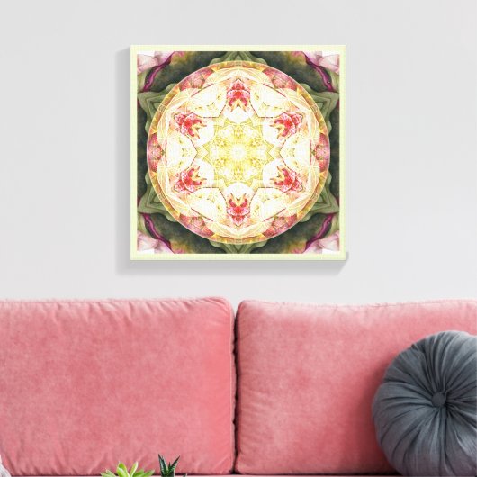 Bloem van het Leven Mandala 6 Verpakte Canvas Prin (Insitu (Woonkamer))