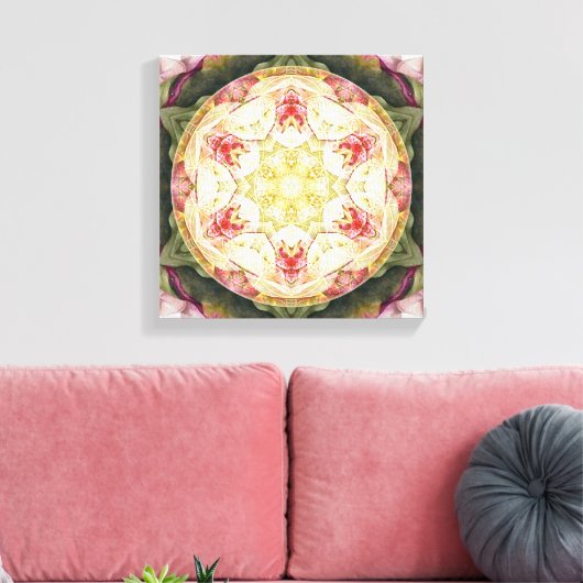 Bloem van het Leven Mandala 6 Verpakte Canvas Prin (Insitu (Woonkamer))