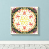 Bloem van het Leven Mandala 6 Verpakte Canvas Prin Afdruk (Insitu (Houten vloer))