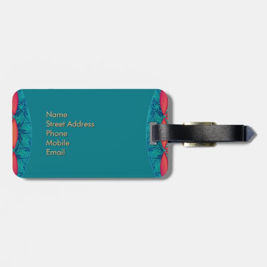 Bloem van het leven Mandala Bagagelabel (Achterkant horizontaal)