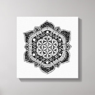 Bloem van het leven Mandala Canvas Afdruk