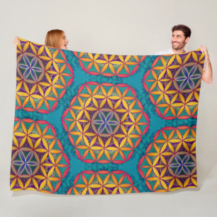 Bloem van het leven Mandala Fleece Deken