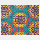 Bloem van het leven Mandala Fleece Deken (Voorkant (Horizontaal))