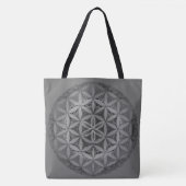 Bloem van het leven Mandala Grey Tote Bag (Voorkant)