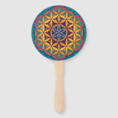 Bloem van het leven Mandala Handwaaier (Achterkant)