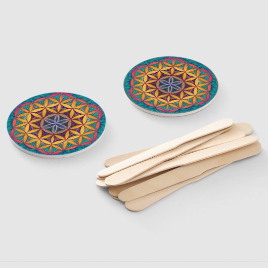 Bloem van het leven Mandala Handwaaier (Niet-gemonteerd)