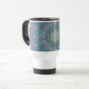 Bloem van het Leven - Mandala in Indiase Stijl 1 Reisbeker