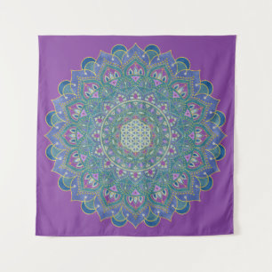 Bloem van het Leven - Mandala in Indiase Stijl 1 Wandkleed