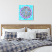 Bloem van het Leven - Mandala in Indiase Stijl 2 Canvas Afdruk (Insitu (Slaapkamer))