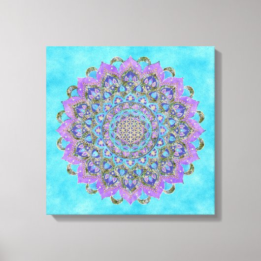 Bloem van het Leven - Mandala in Indiase Stijl 2 Canvas Afdruk (Voorkant)