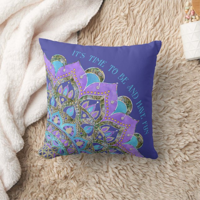 Bloem van het Leven - Mandala in Indiase Stijl 2 Kussen (Deken)