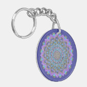 Bloem van het Leven - Mandala in Indiase Stijl 2 Sleutelhanger (Voorkant Links)