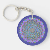 Bloem van het Leven - Mandala in Indiase Stijl 2 Sleutelhanger (Voorkant)