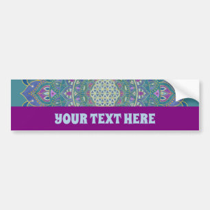 Bloem van het Leven - Mandala India-stijl 1 Bumpersticker